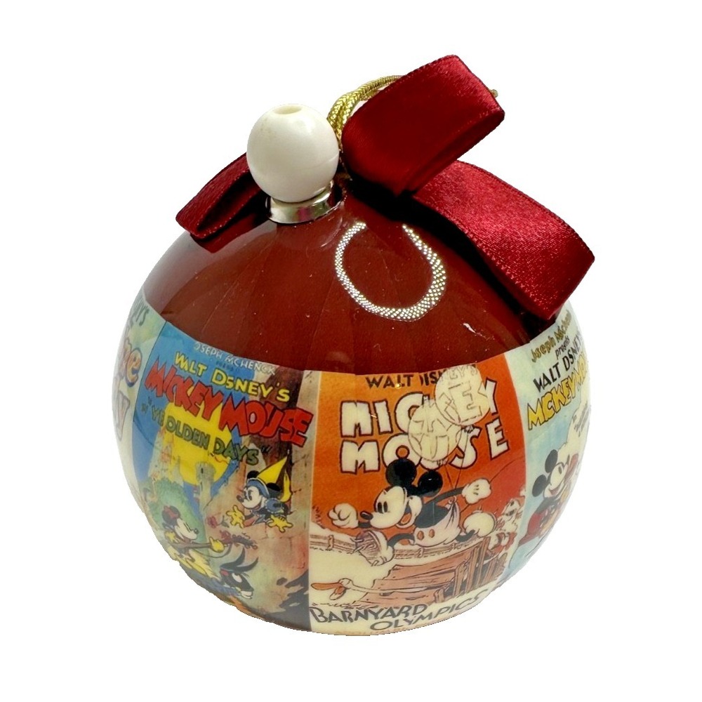 Disney Christmas Musical Ornament Ball Pull String Music Mickey Mouse Posters